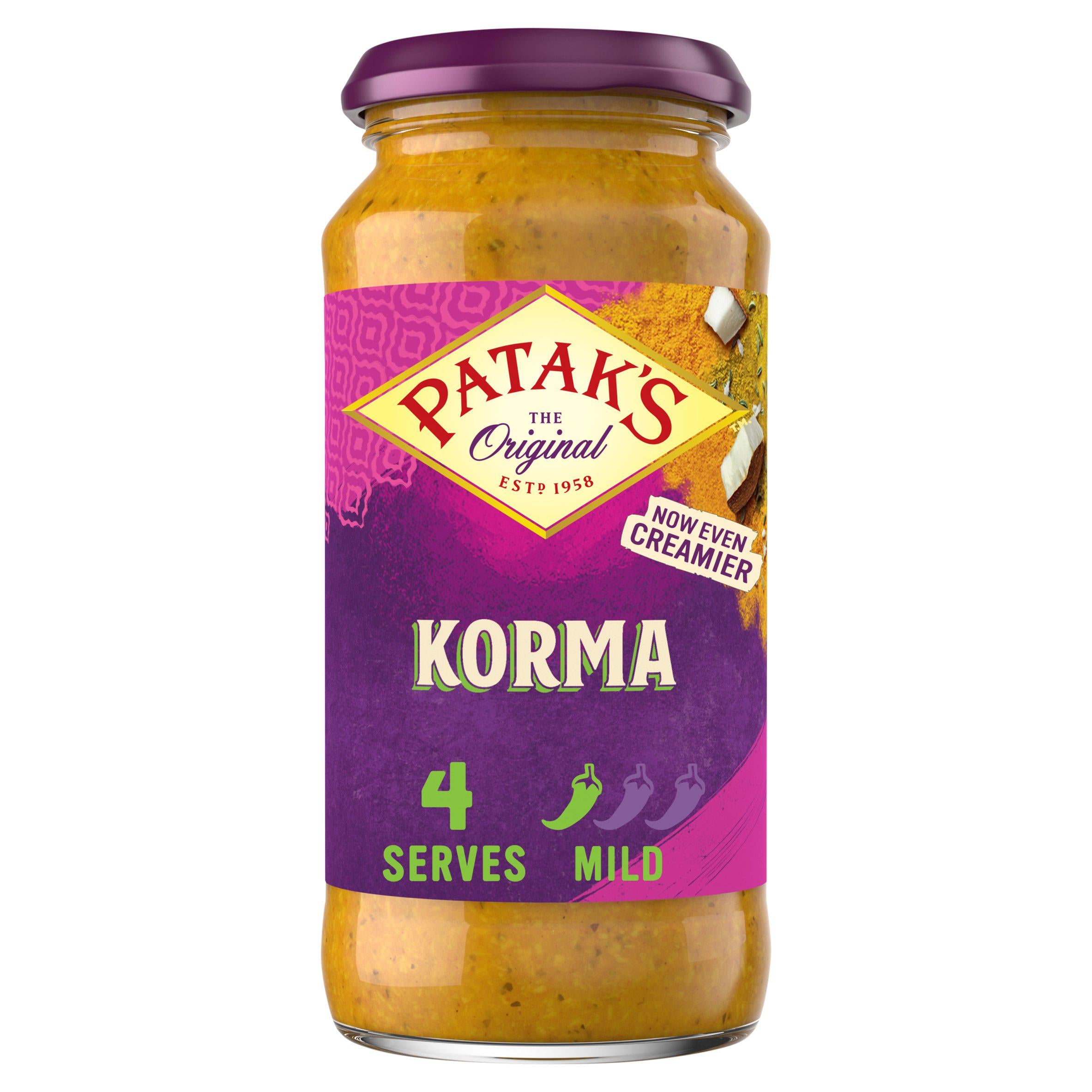 Patak's Korma Curry Sauce 450g, imported from the UK