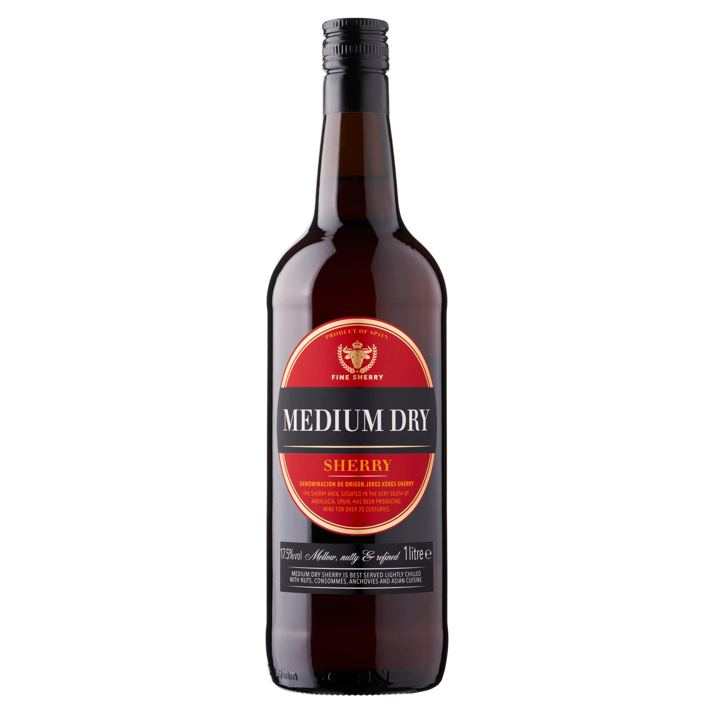Sainsbury's medium dry Amontillado sherry 1 litre, UK version