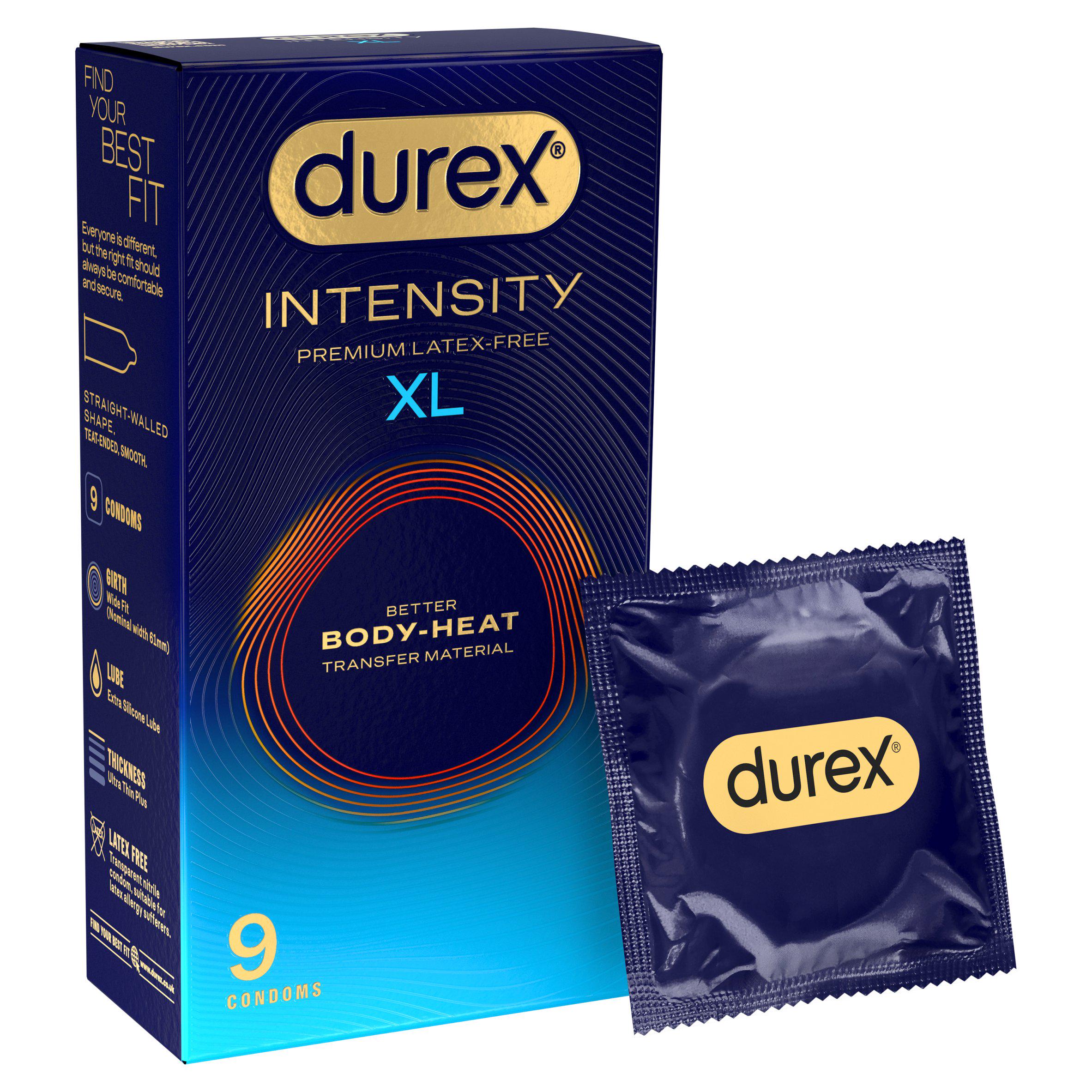 Durex Intensity XL condoms 9-pack, UK version