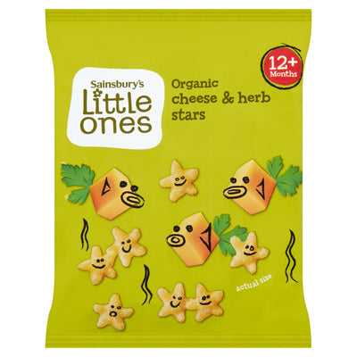 Sainsbury's Little Ones Økologiske Ost & Urte Stjerner 12+ måneder 12g