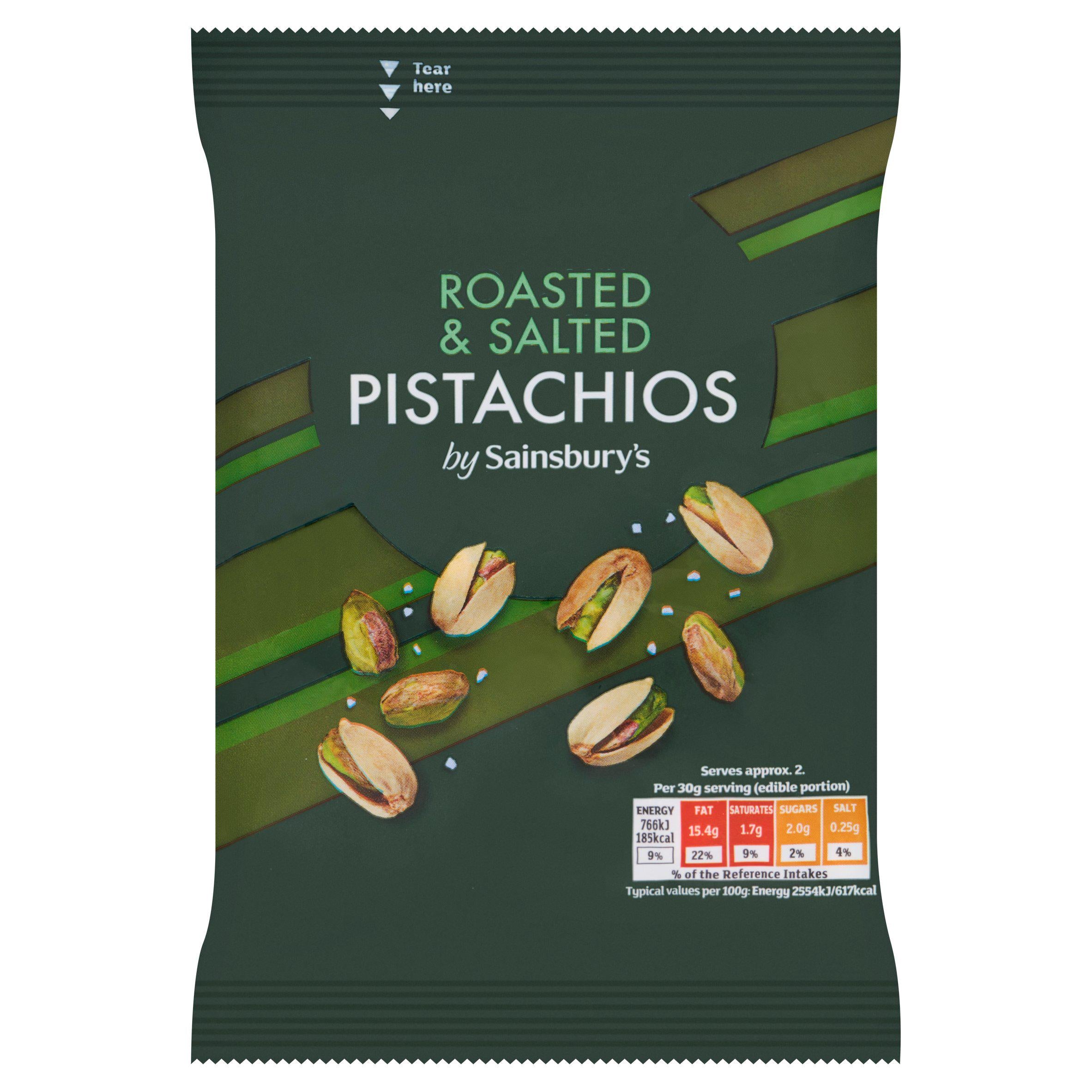 Sainsbury's roasted salted pistachio nuts 150g - British product