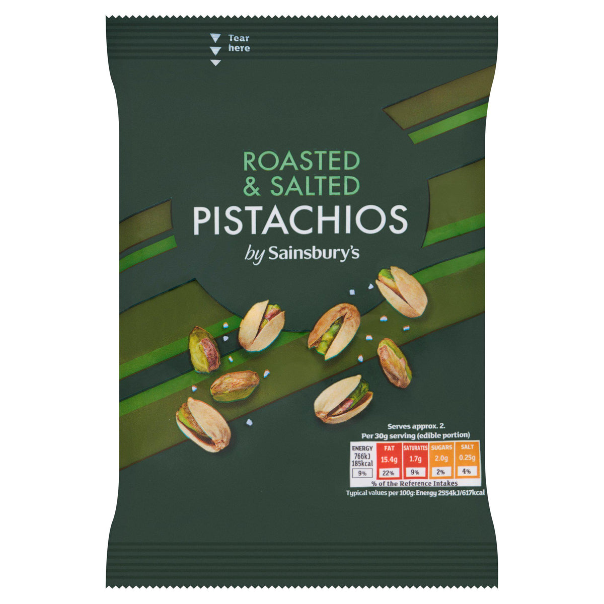 Sainsbury's roasted salted pistachio nuts 150g - British product
