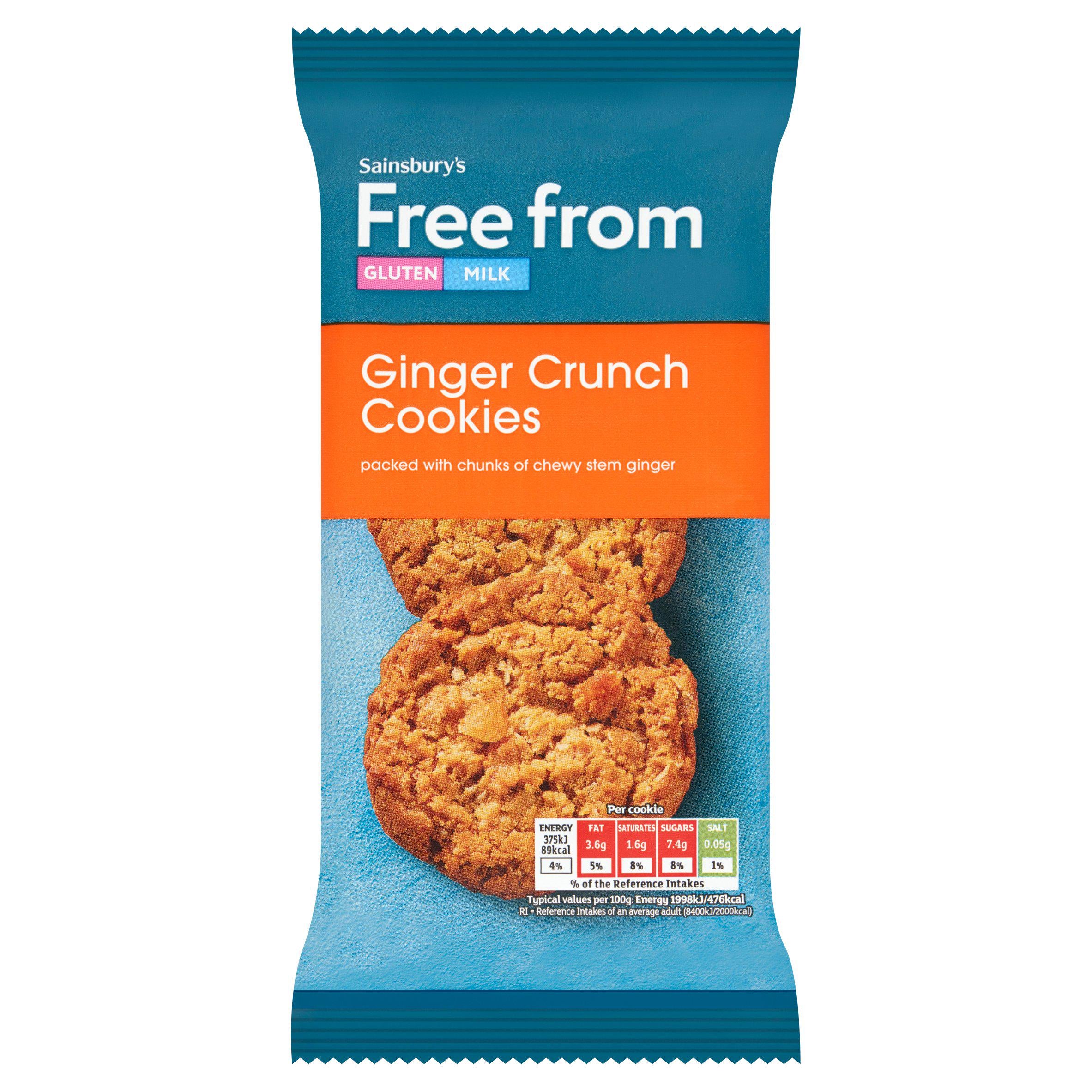 Sainsbury's Free From Ginger Crunch Cookies 150g, UK version