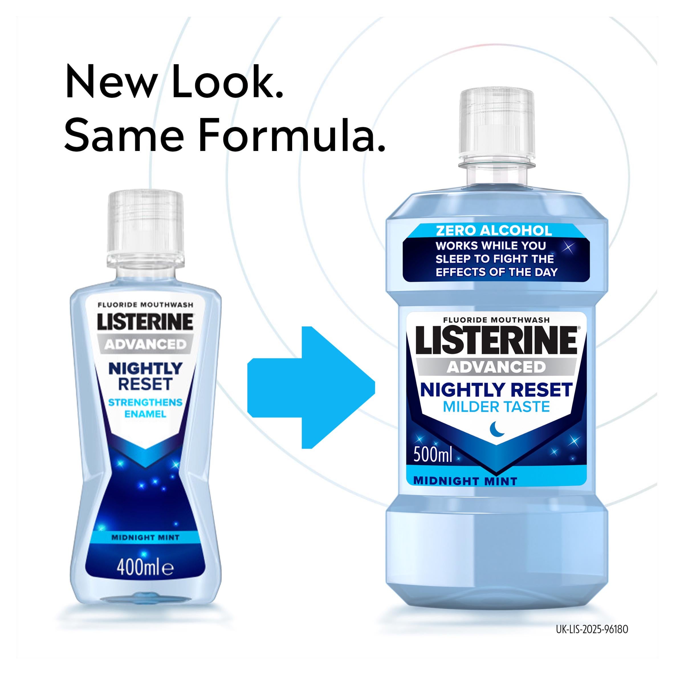 Listerine mouthwash Nightly Reset Zero Alcohol 500ml, imported from the UK