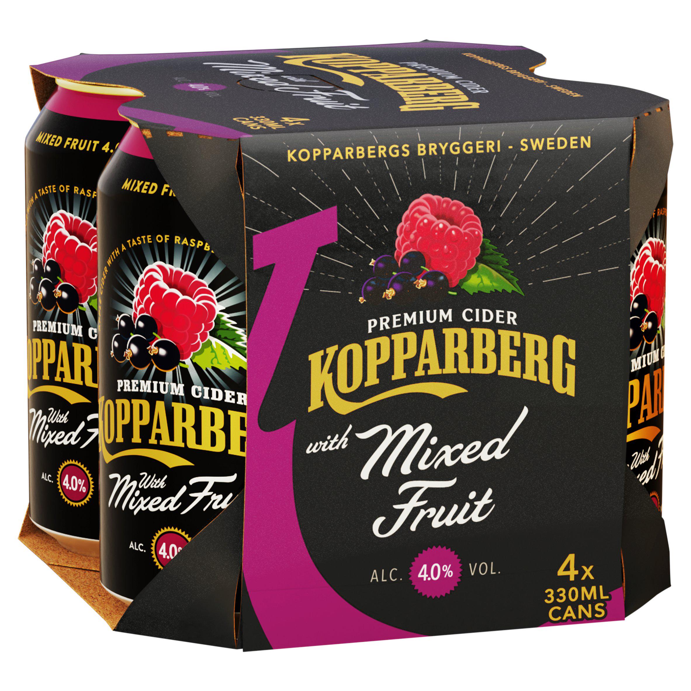 Kopparberg Mixed Fruit Flavour Cider 4x330ml Pack, UK version
