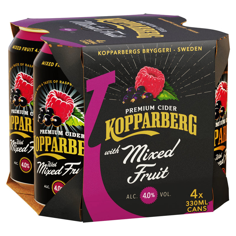 Kopparberg Mixed Fruit Flavour Cider 4x330ml Pack, UK version