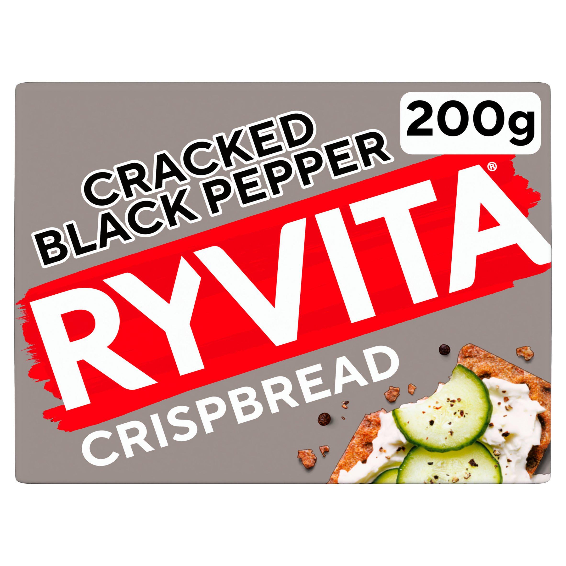 Ryvita cracked black pepper crispbread 200g - British product