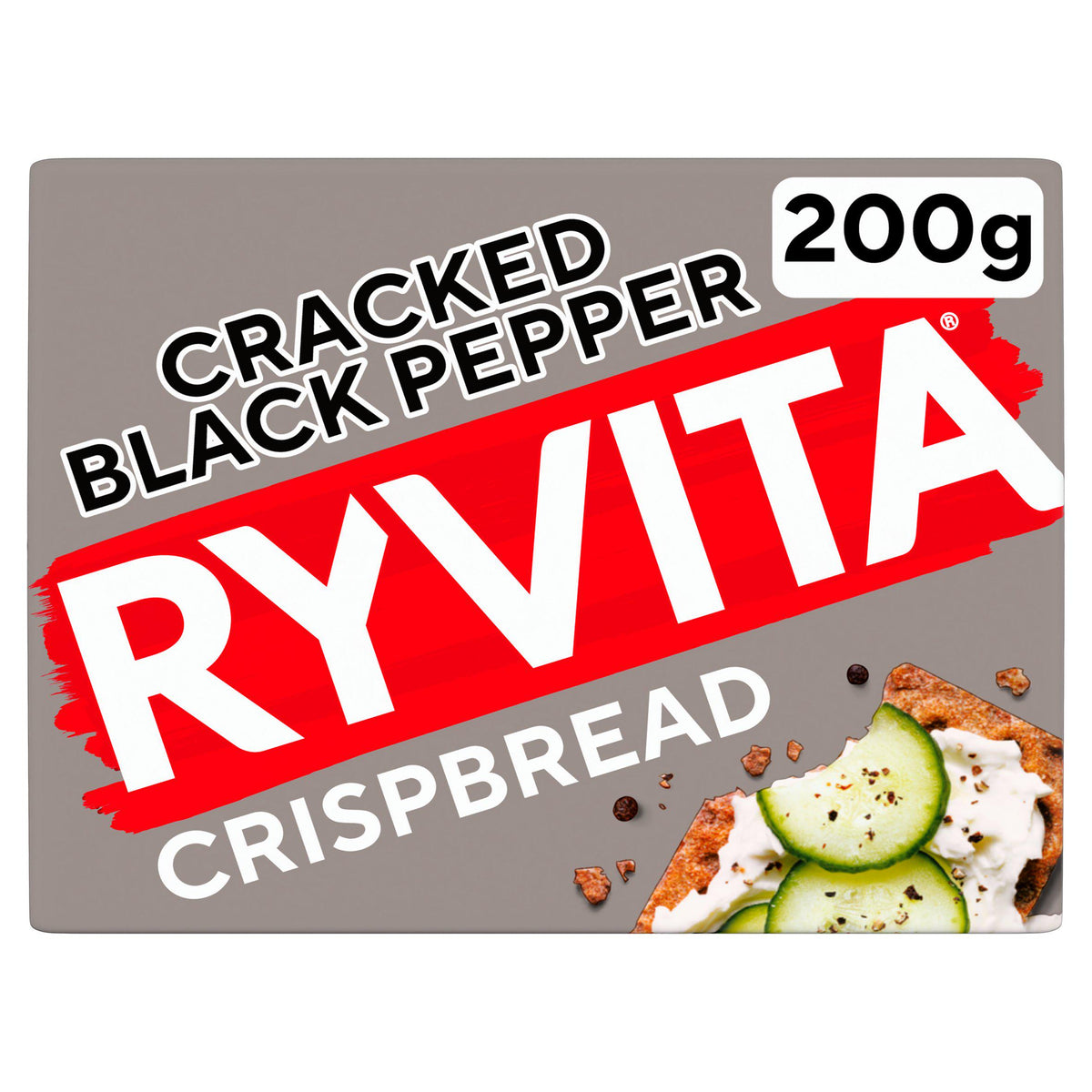 Ryvita cracked black pepper crispbread 200g - British product