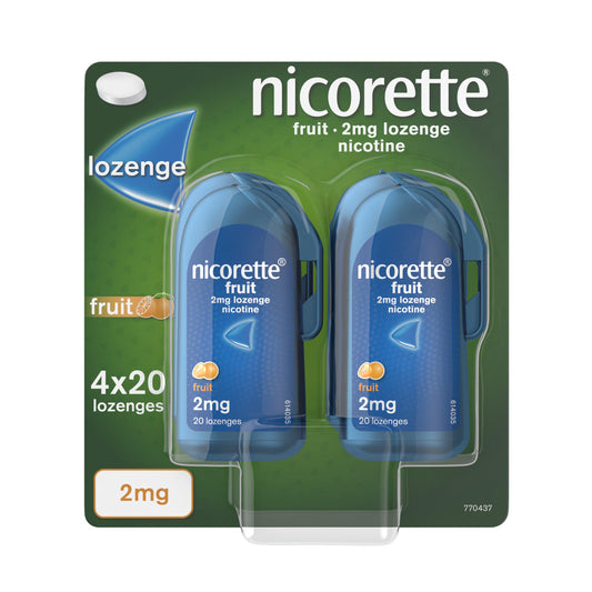 Nicorette® Fruit Lozenge Nicotine 2mg  x4  20 Lozenges (stop smoking aid) GOODS Sainsburys   