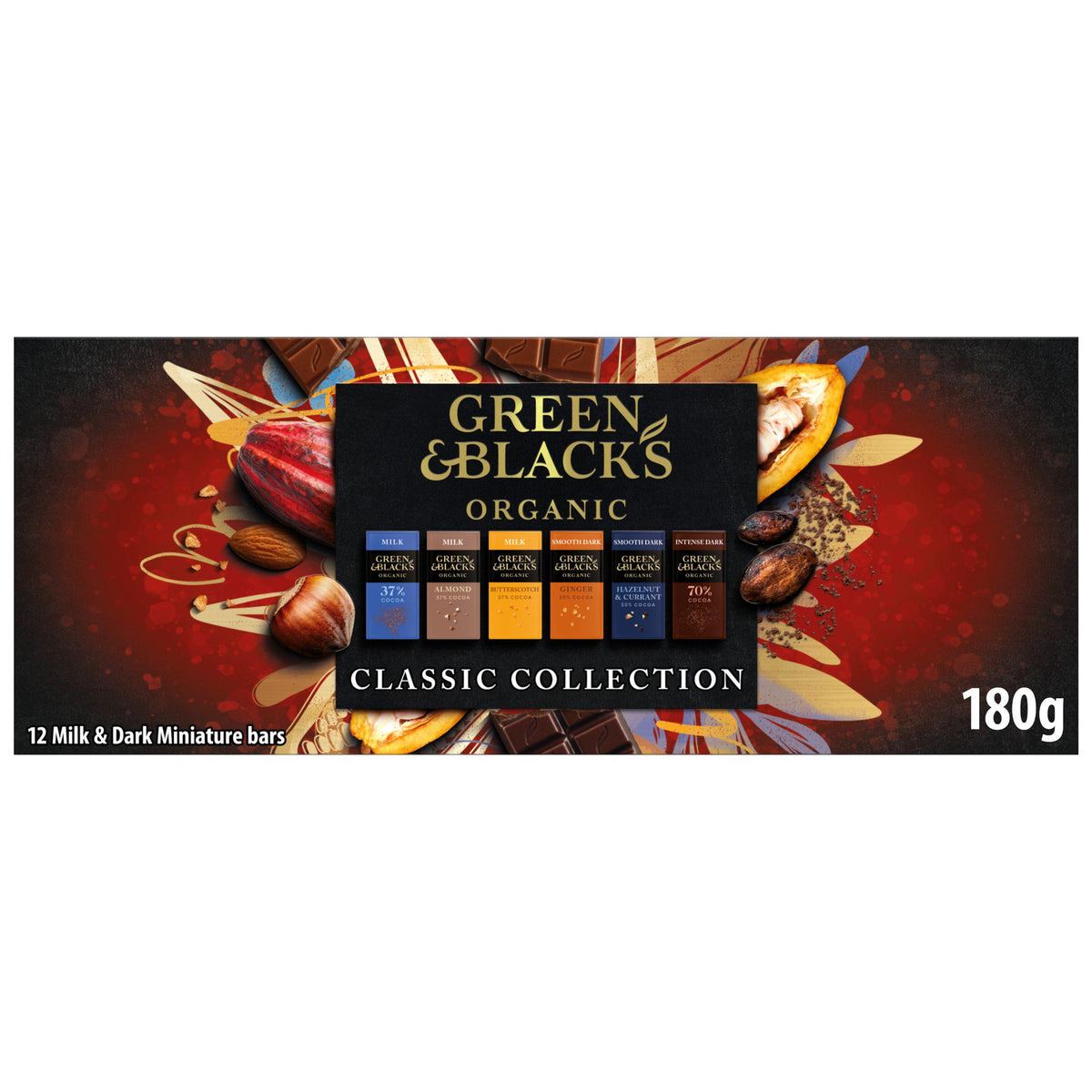 Green & Black's chocolate gift collection miniature bars 180g - British product
