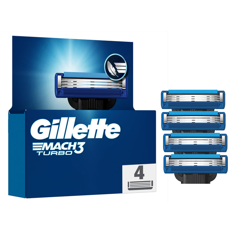 Gillette Mach3 Turbo razor blades 4 count - British product
