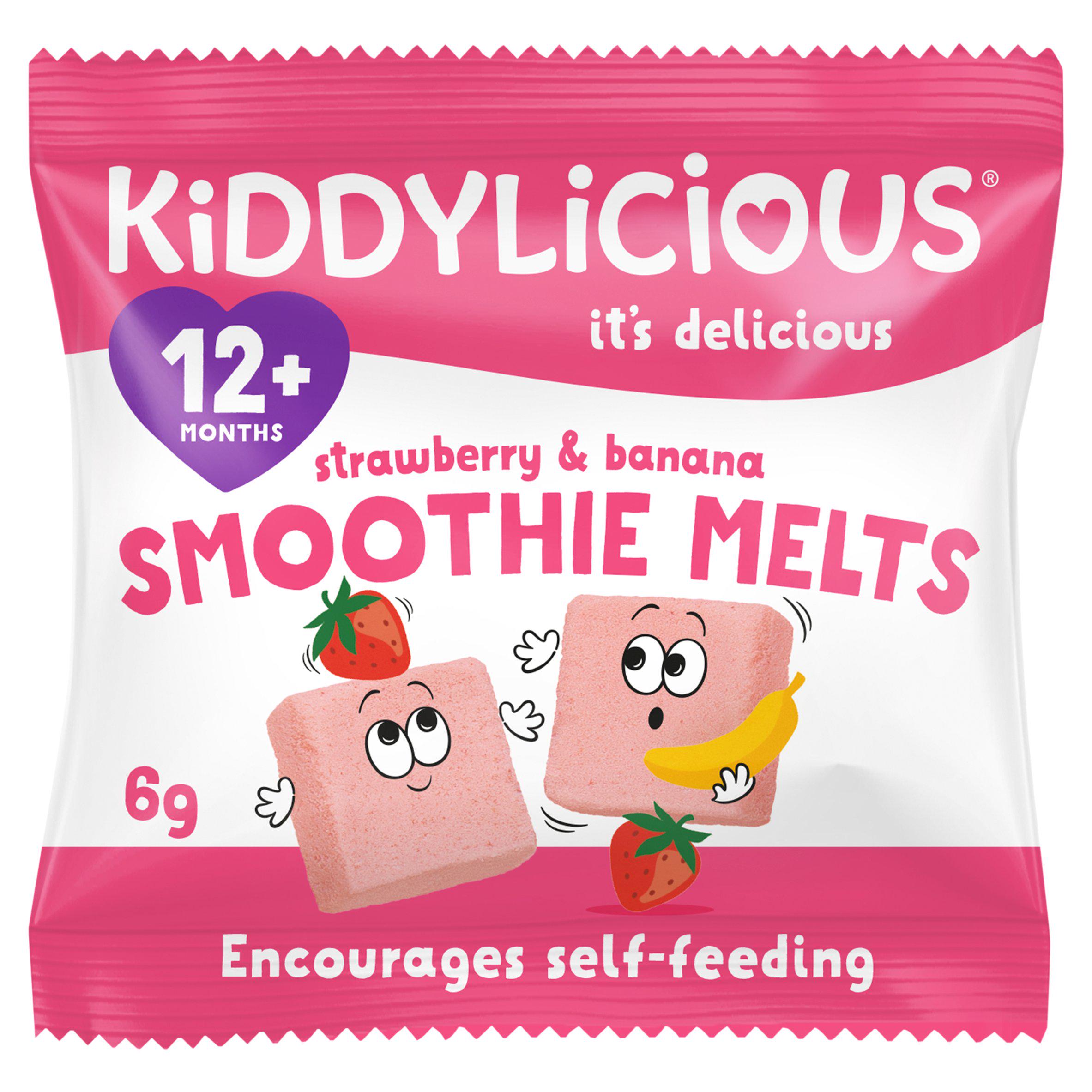 Kiddylicious fruit melts strawberry and banana 6g - British product