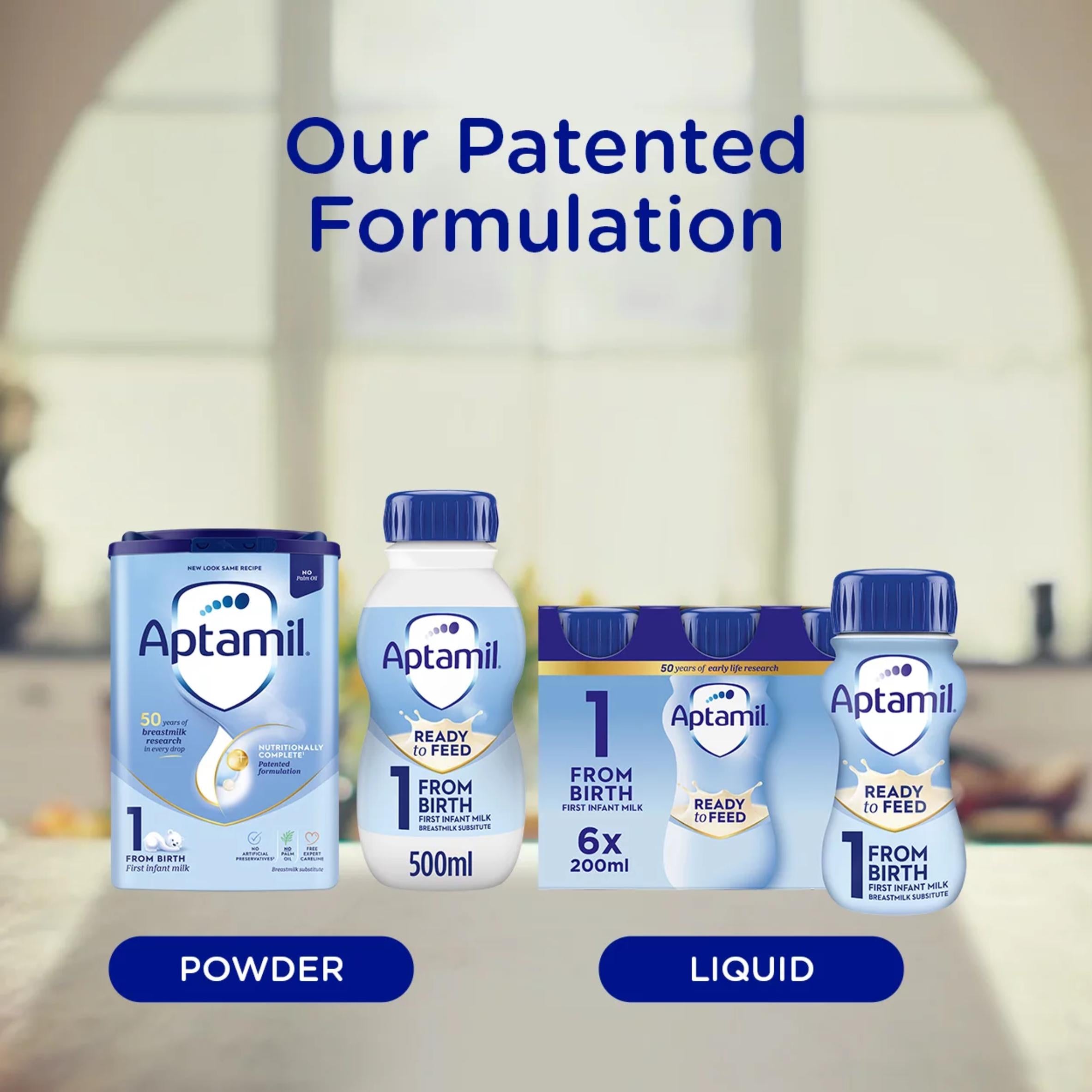 Aptamil Stage 1 ready to feed infant formula 200ml, UK version