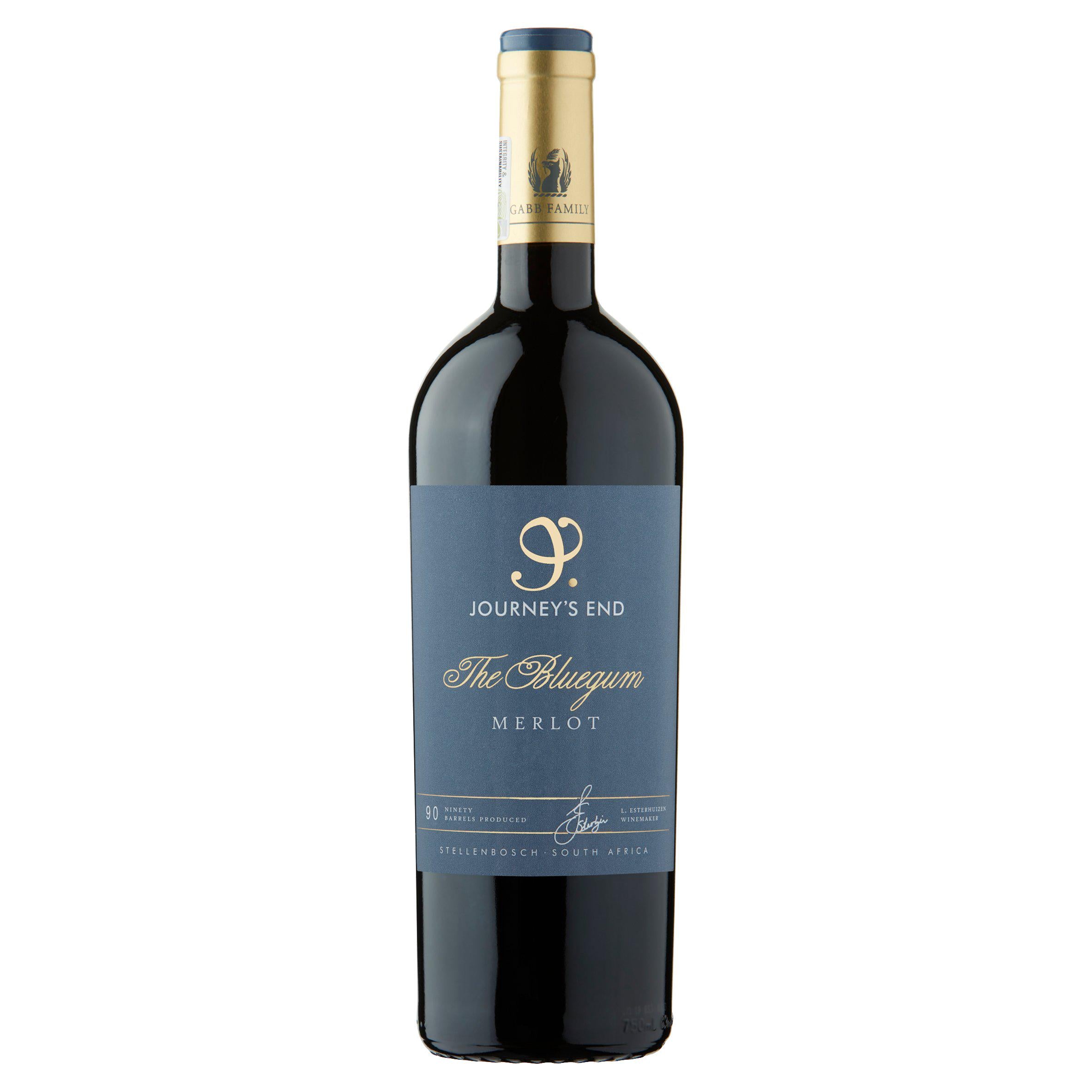 Journeys End Bluegum Merlot red wine 75cl (British brand)