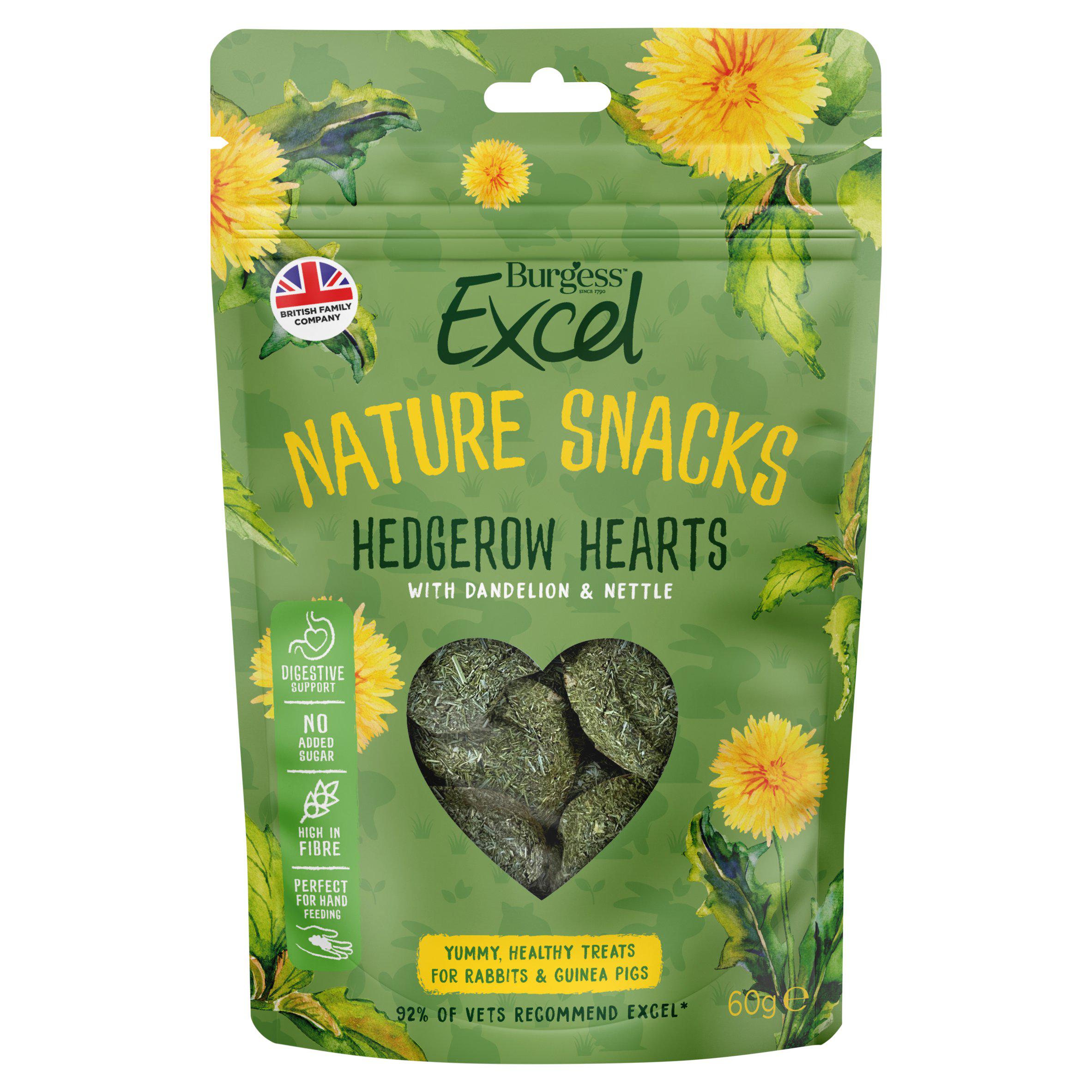 Burgess Excel 60g Hedgerow Hearts Small Animal Treats