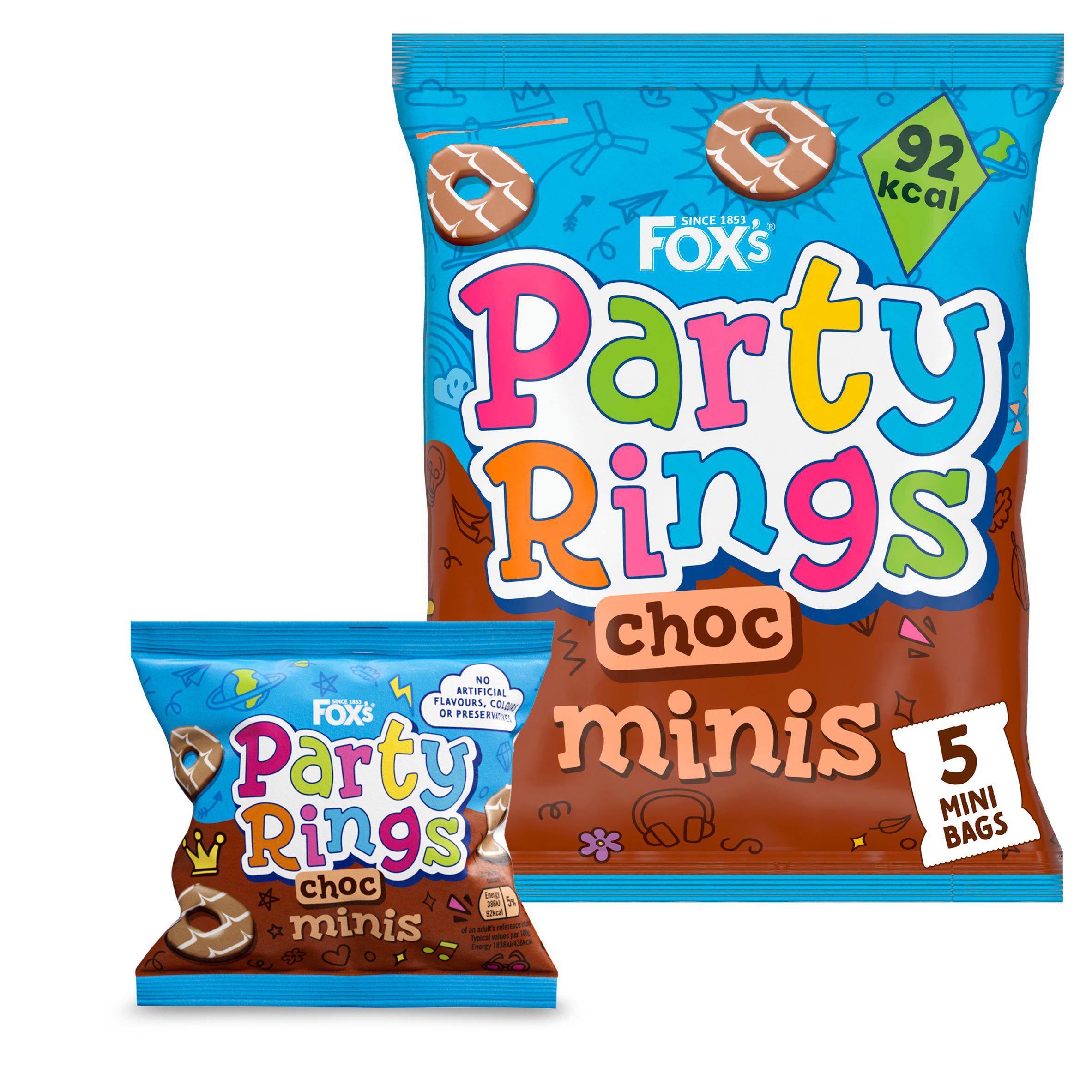 Fox's Party Rings chocolate biscuits mini snack bags - British product