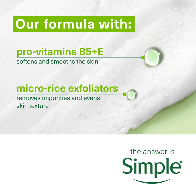 Simple smoothing facial scrub 75ml, imported from the UK
