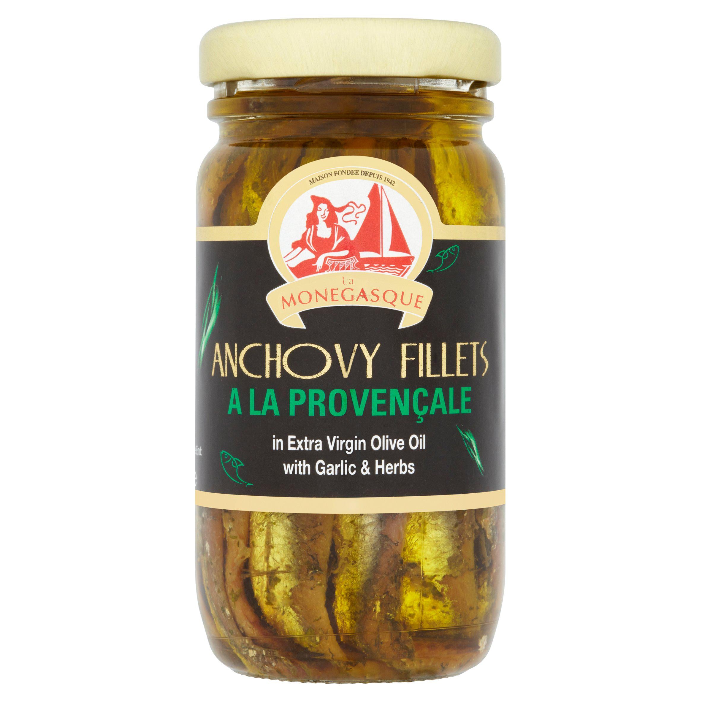 La Monegasque anchovy fillets with garlic and herbs 100g - British product