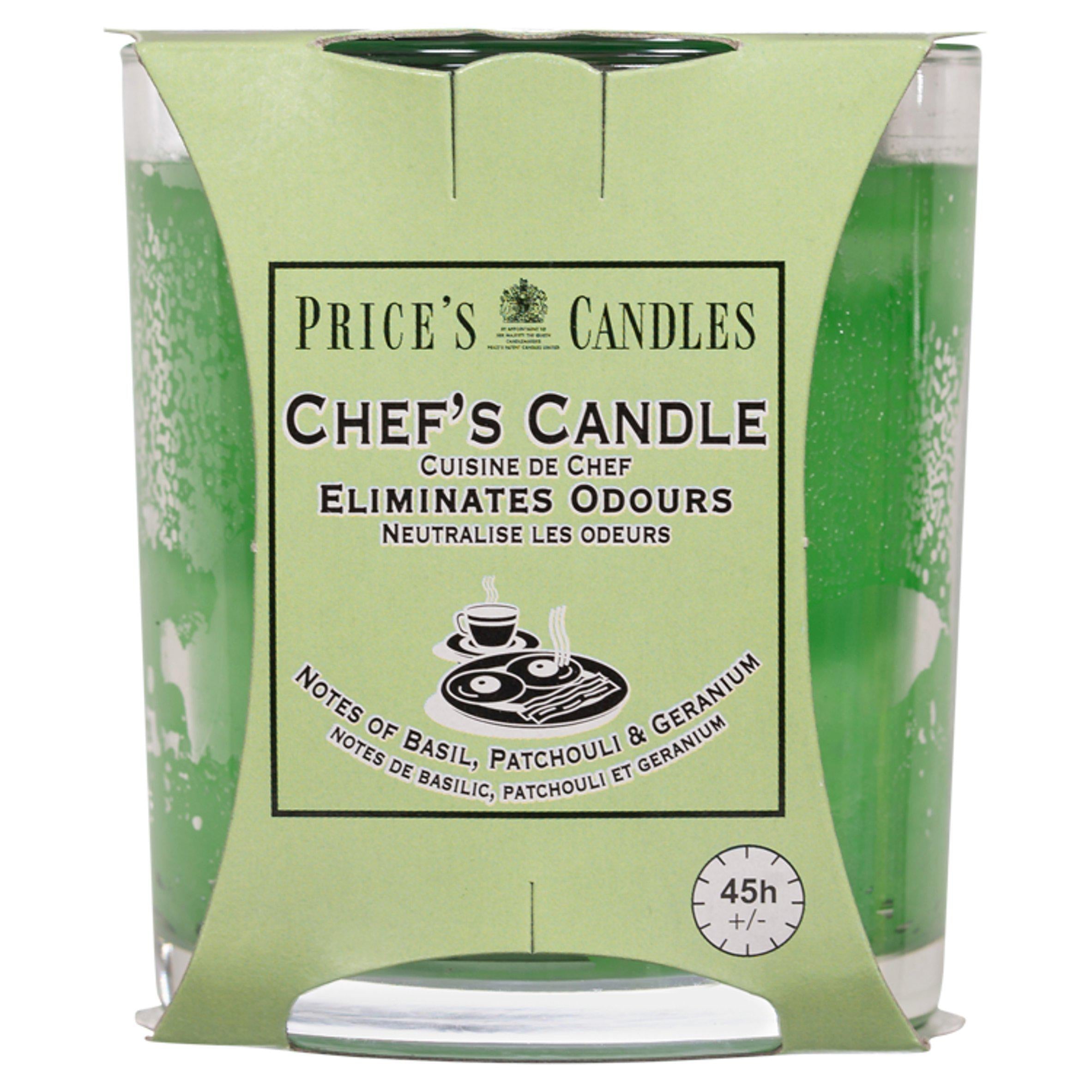 Price's Chef's Candle Jar odour neutralising candle (British brand)