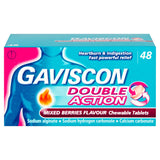 Gaviscon Double Action mixed berries chewable tablets 48, UK version
