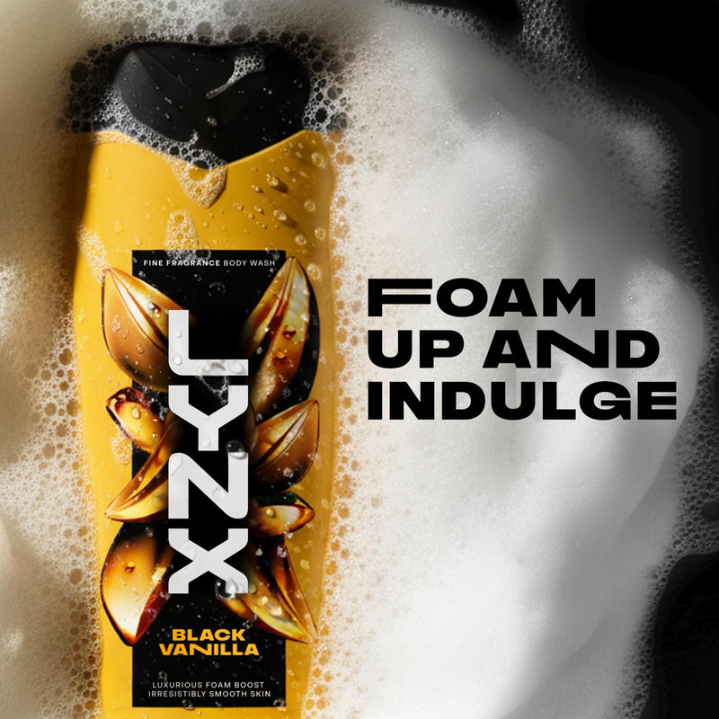Lynx Black Vanilla shower gel body wash 400ml, UK version