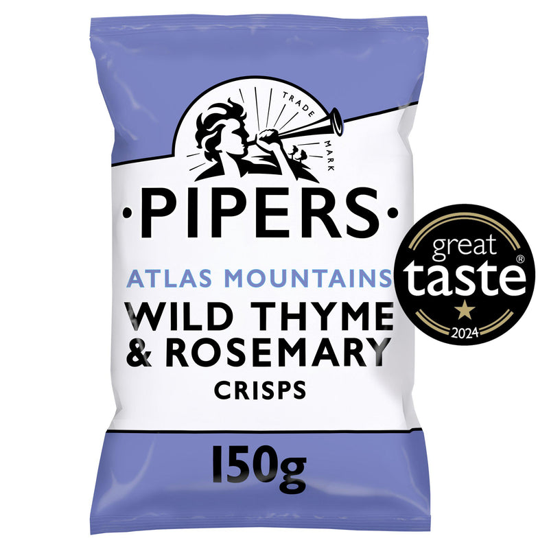 Pipers wild thyme rosemary crisps 150g, UK version