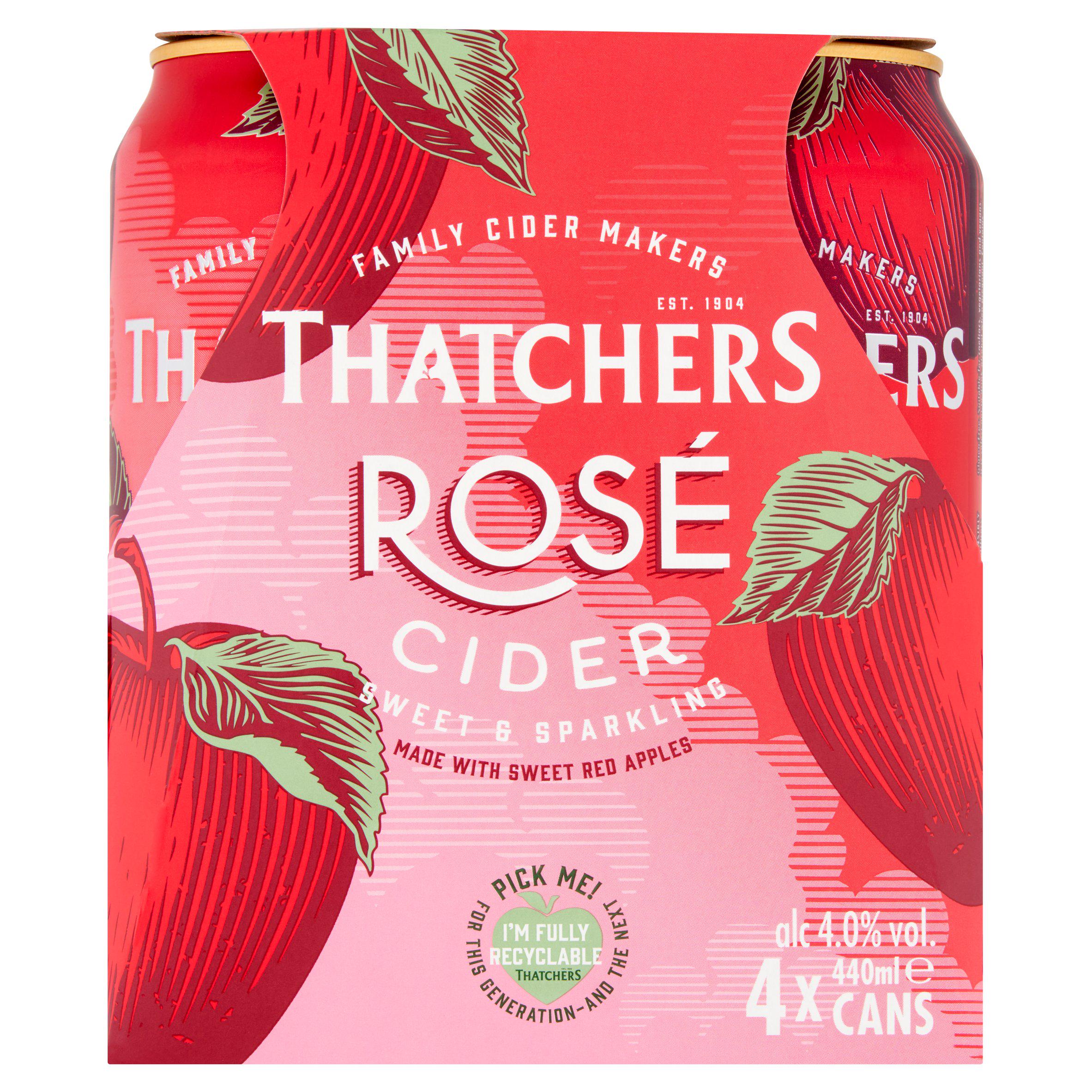 Thatchers Rosé sweet sparkling cider 4x440ml, UK version