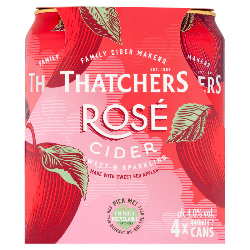 Thatchers Rosé sweet sparkling cider 4x440ml, UK version