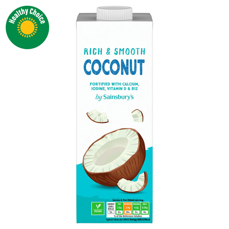Sainsbury's sweetened long life coconut drink 1L, UK version