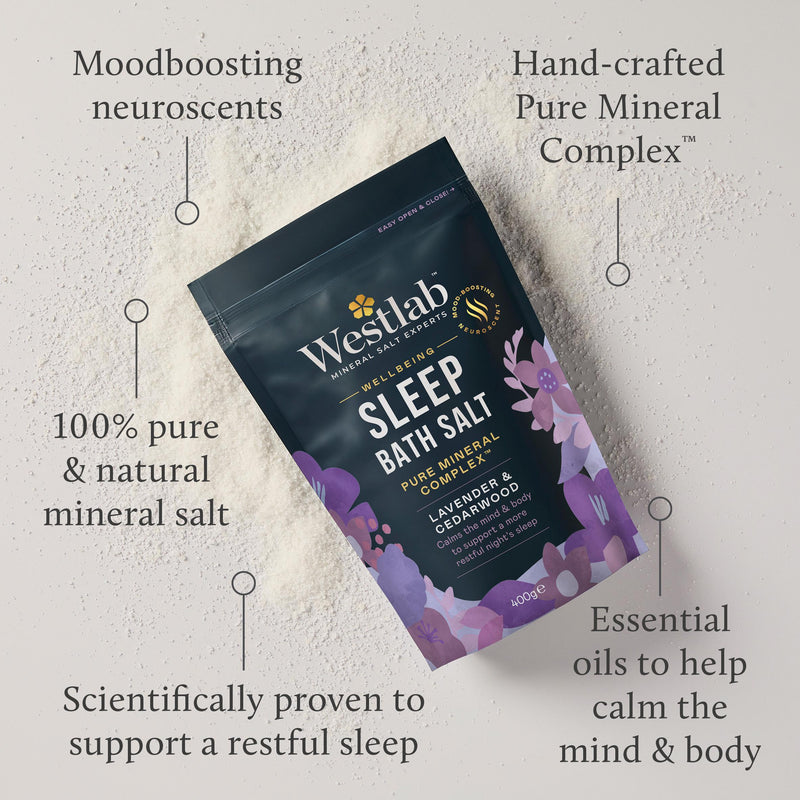Westlab lavender cedarwood sleep wellbeing bath salt 400g - British product