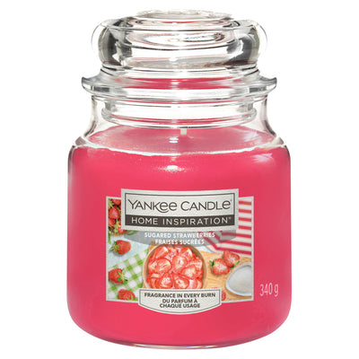 Sainsburys Yankee Candle Sugared Strawberries Medium Inspiration Candle Jar 340g- Buy online at McGrocer