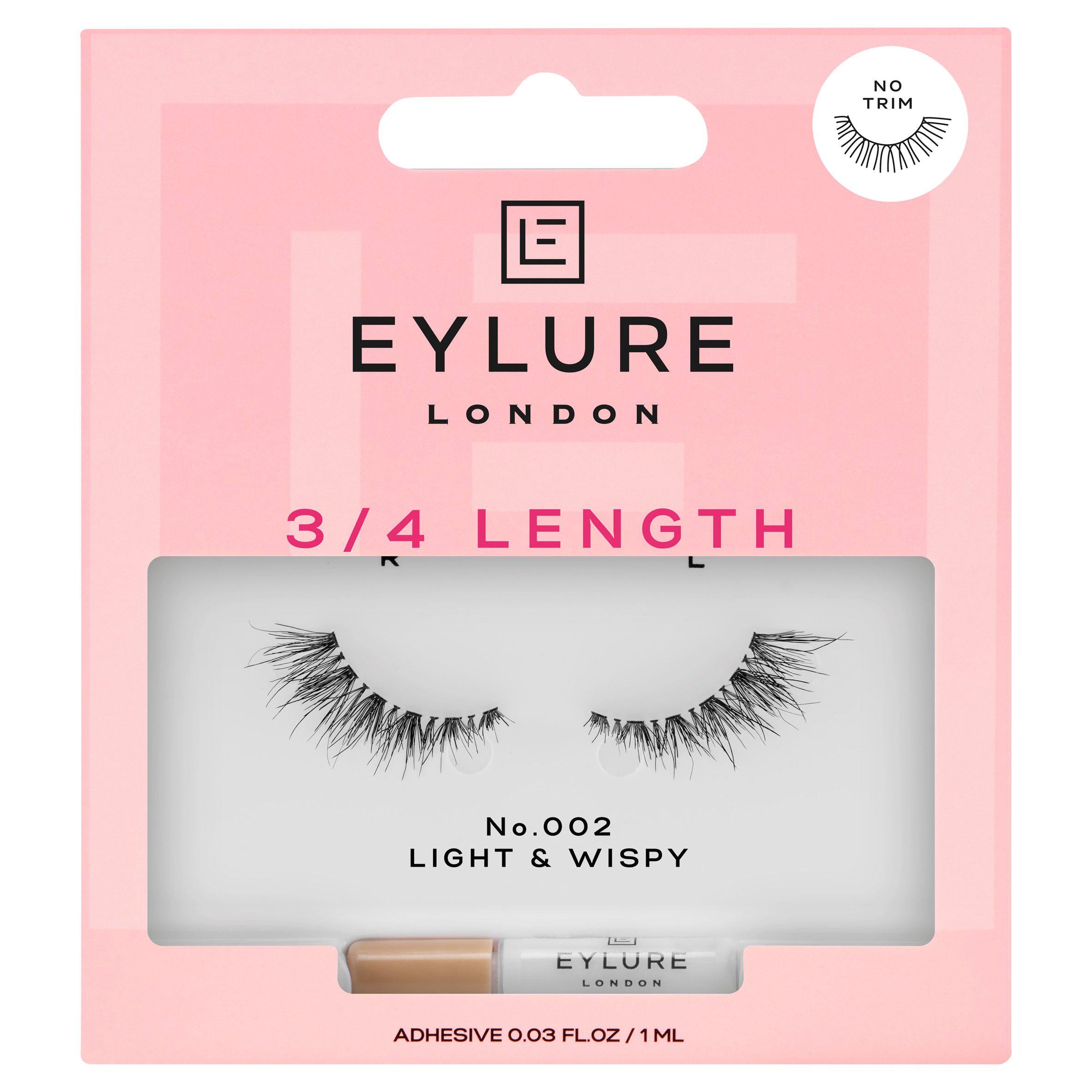 Eylure false lashes 3/4 length fluttery light No. 002 - British product