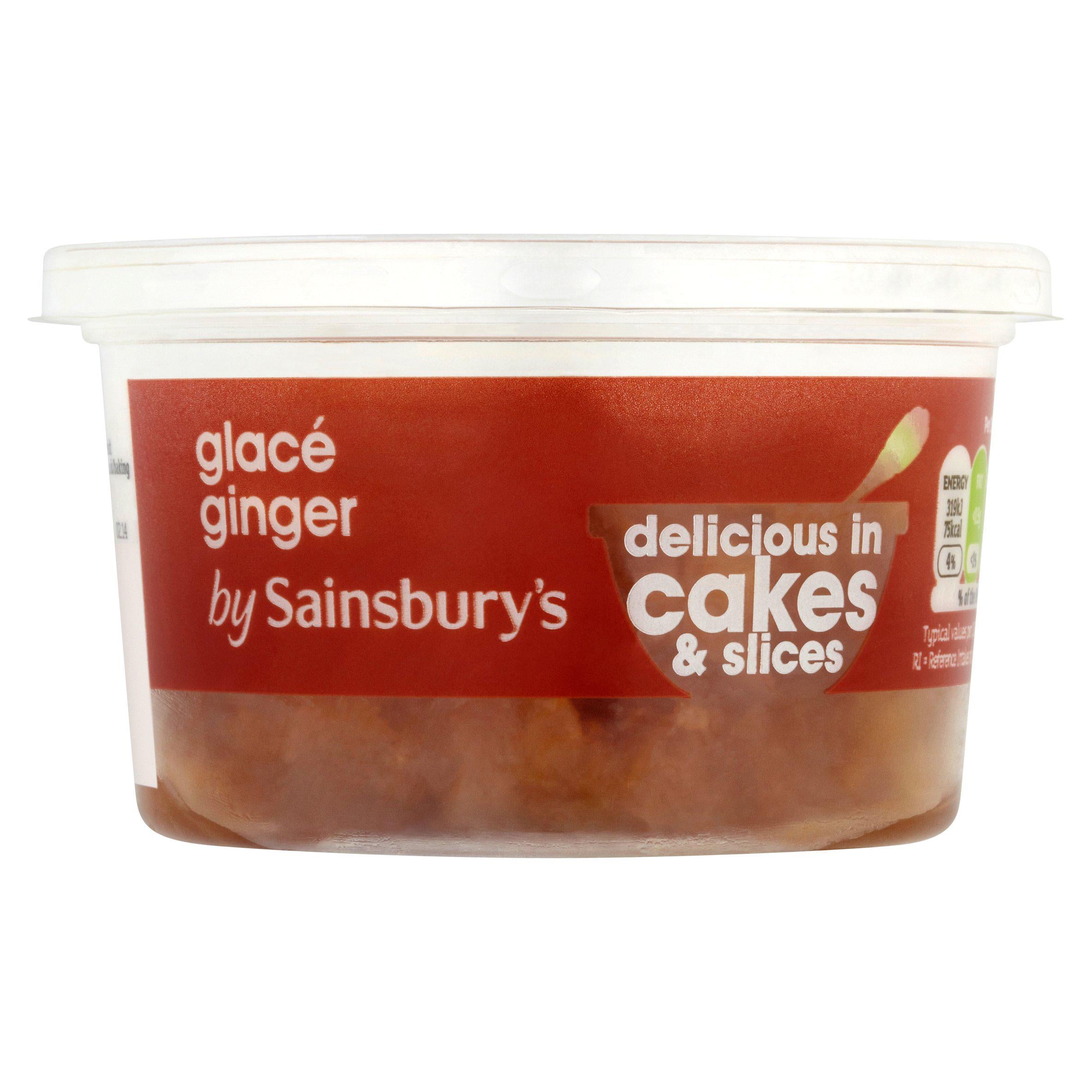 Sainsbury's glacé ginger 200g, imported from the UK