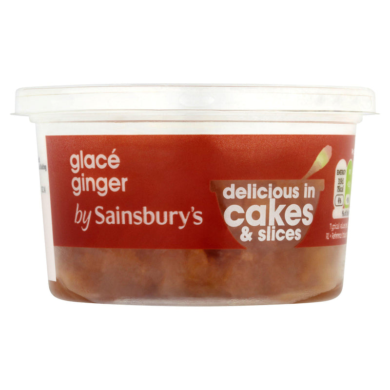 Sainsbury's glacé ginger 200g, imported from the UK