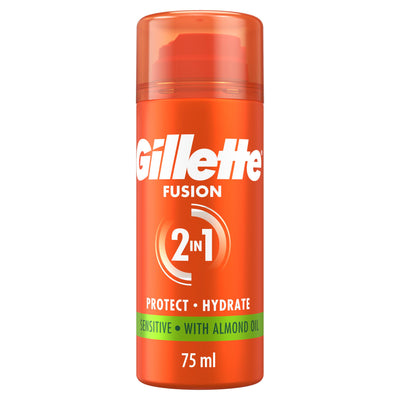 Sainsburys Gillette Fusion Travel Shaving Gel Sensitive 75ml- Buy online at McGrocer