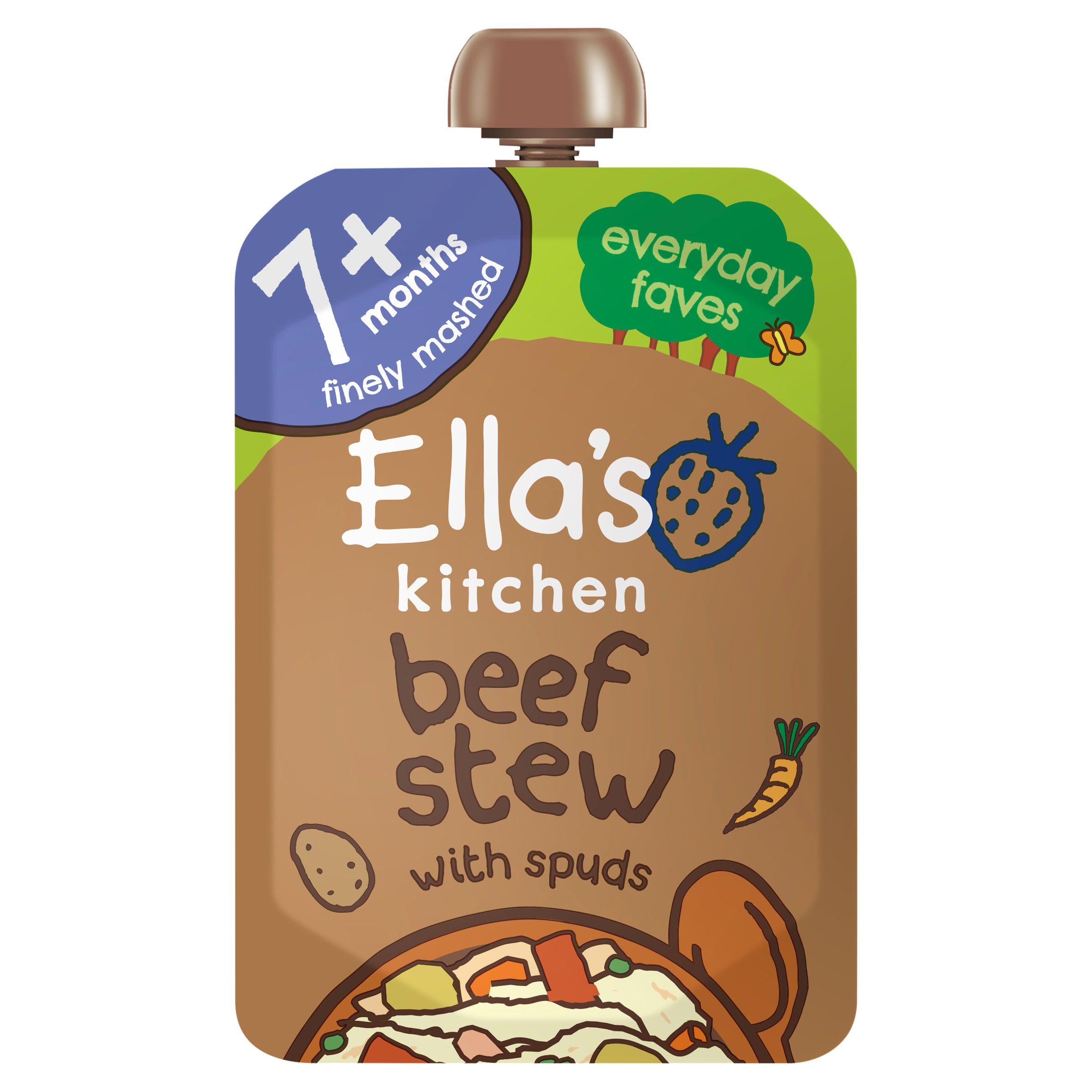 Ella's Kitchen organic beef stew baby food pouch 130g, UK version