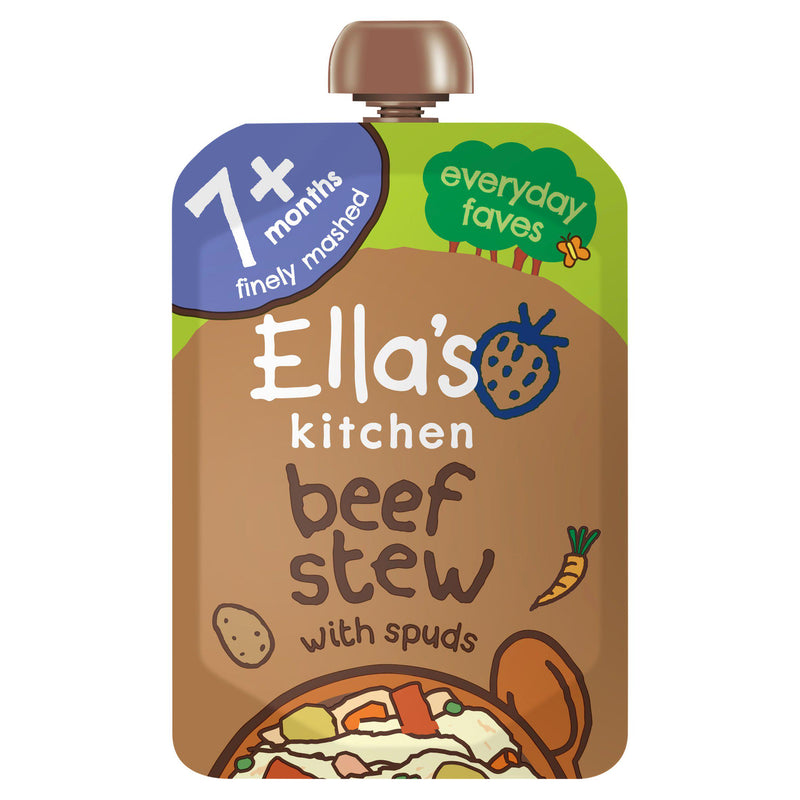 Ella's Kitchen organic beef stew baby food pouch 130g, UK version