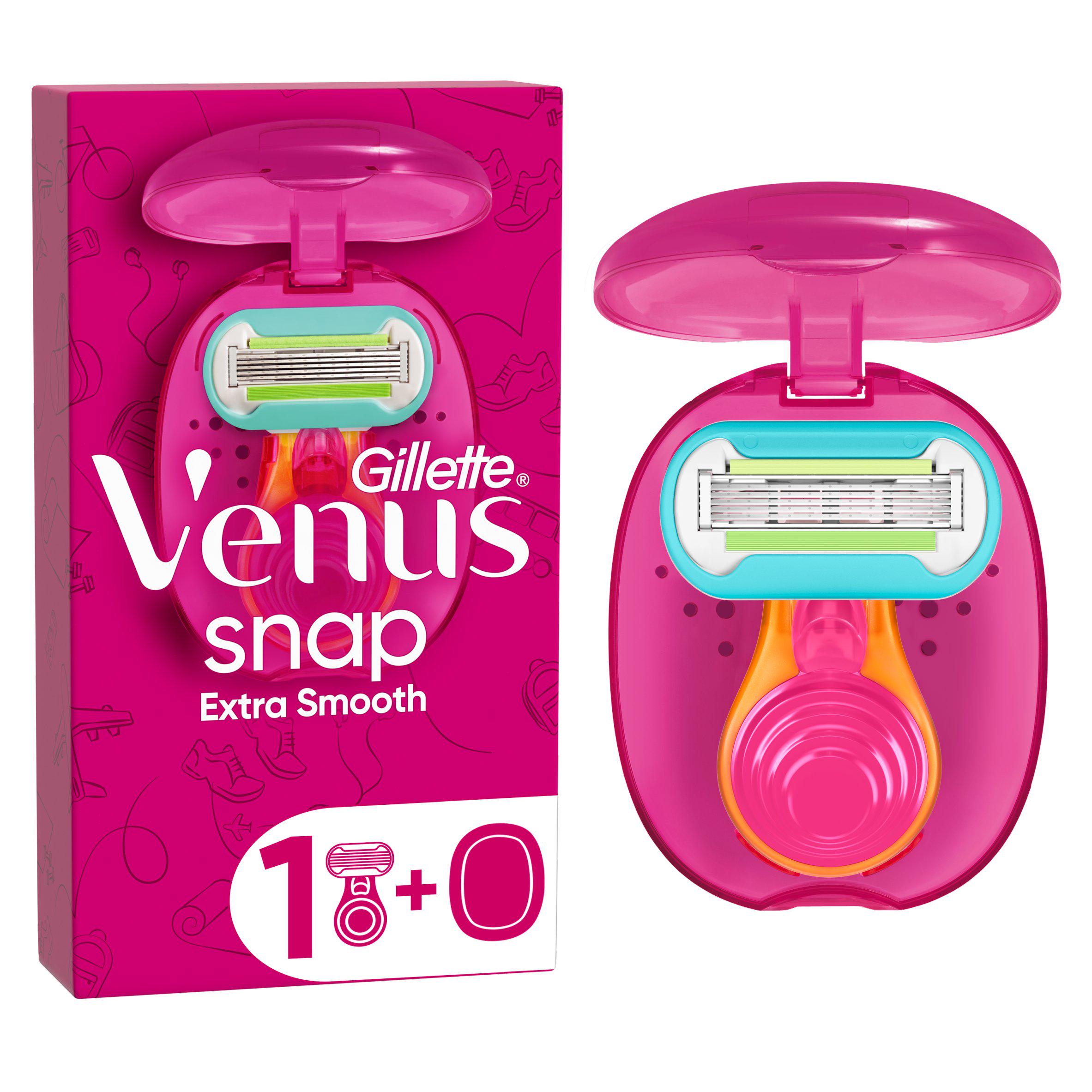 Venus Snap Extra Smooth razor mini handle travel case - British product
