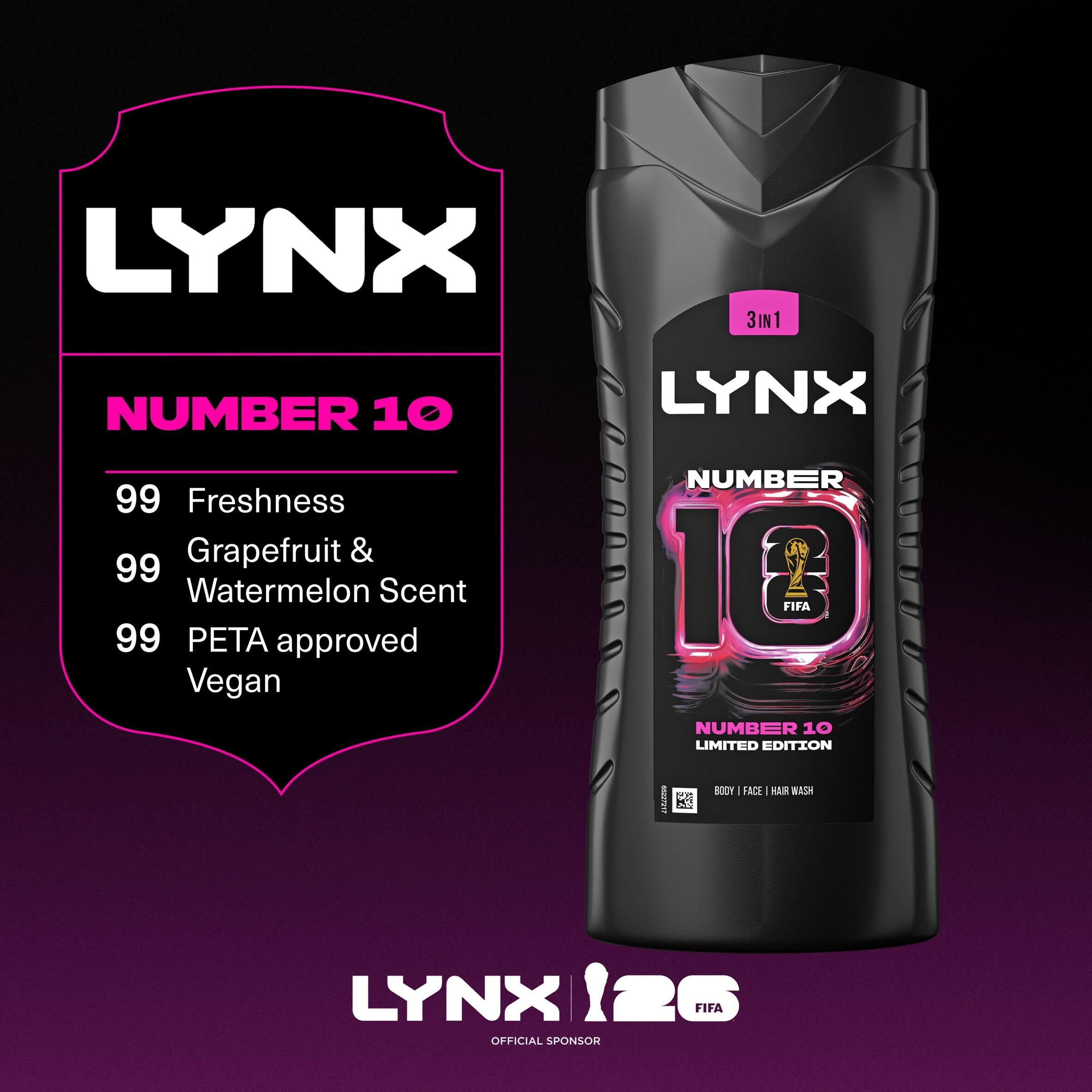 Lynx Number 10 3-in-1 body wash 500ml (British brand)