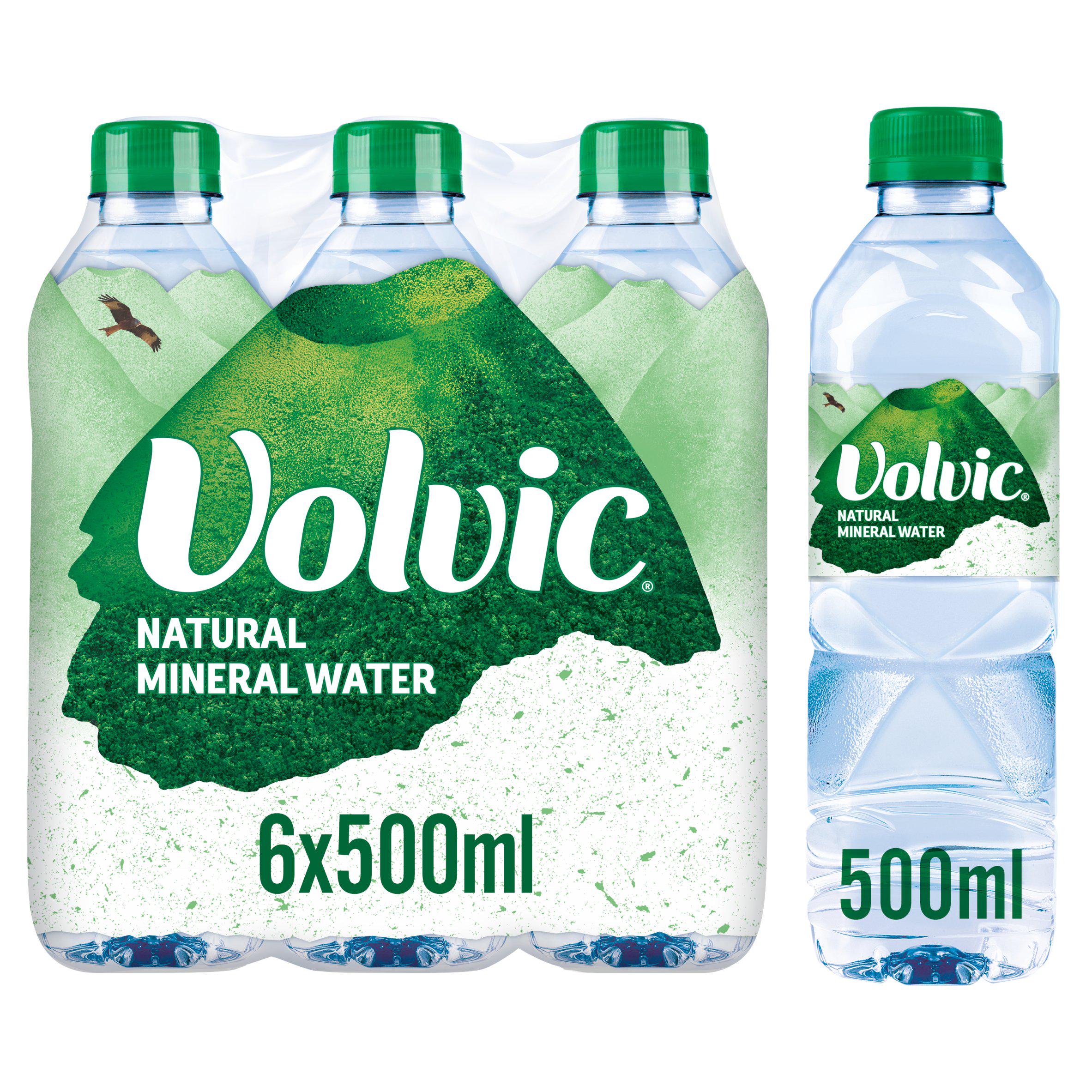 Volvic mineral water still 6x500ml - British product