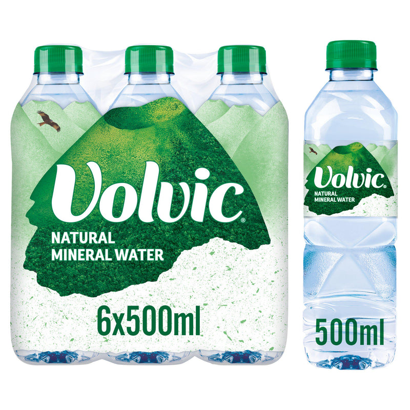 Volvic mineral water still 6x500ml - British product