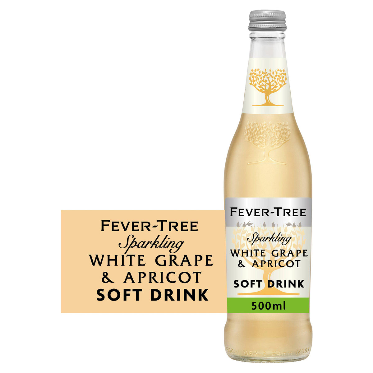 Light Carbonated Italian White Grape and Apricot Soft Drink 500ml