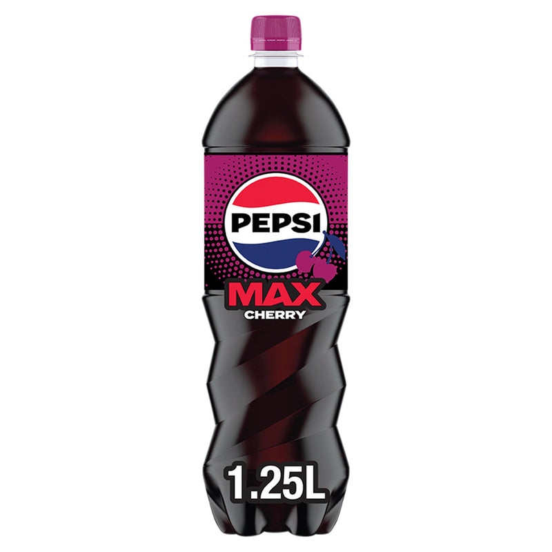 Pepsi Max Cherry no sugar cola bottle 1.25L (British brand)