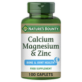 Calcium Magnesium Zinc Mineral Caplets for Bone and Muscle Support, 100 Count