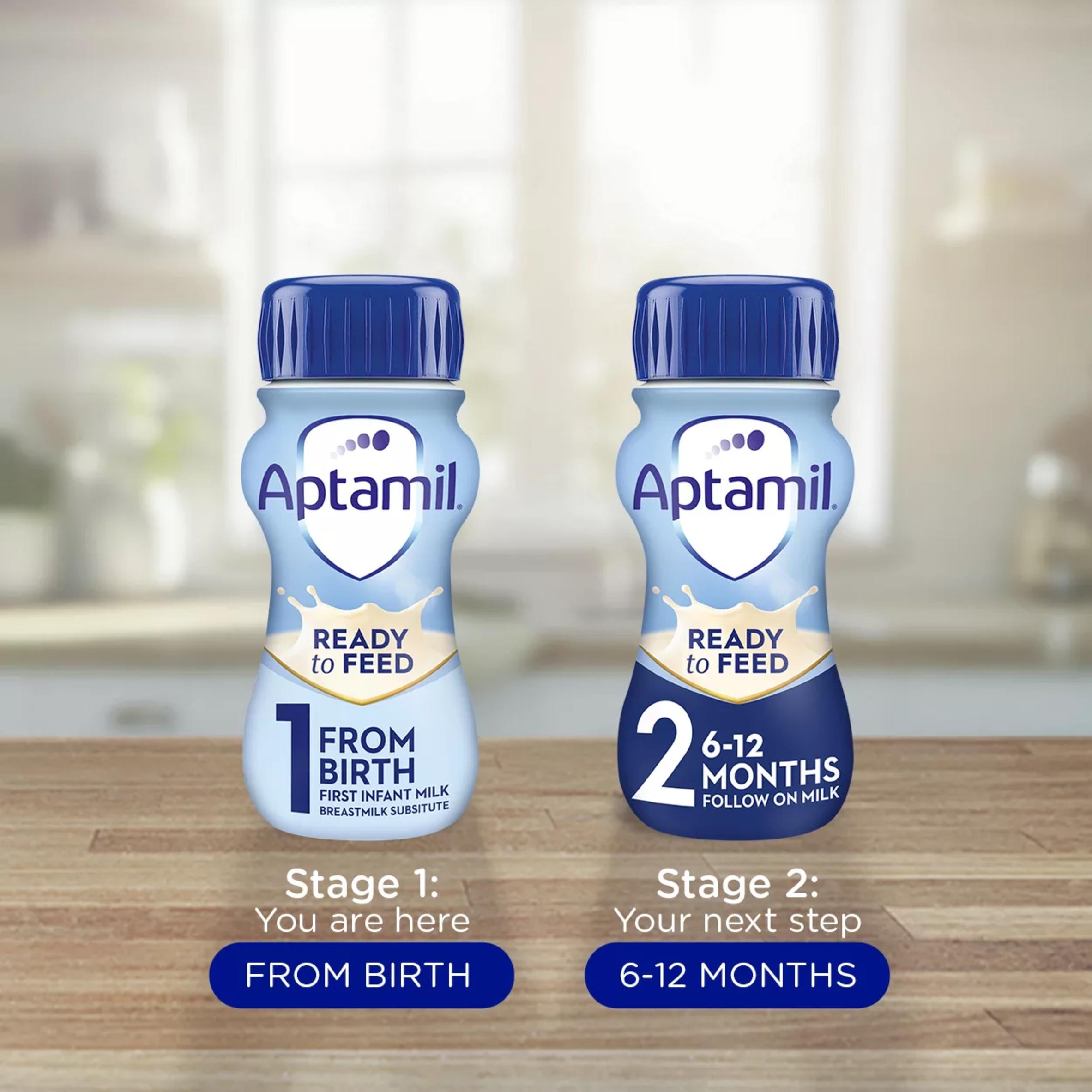 Aptamil 1 infant formula ready to feed 6x200ml (British brand)