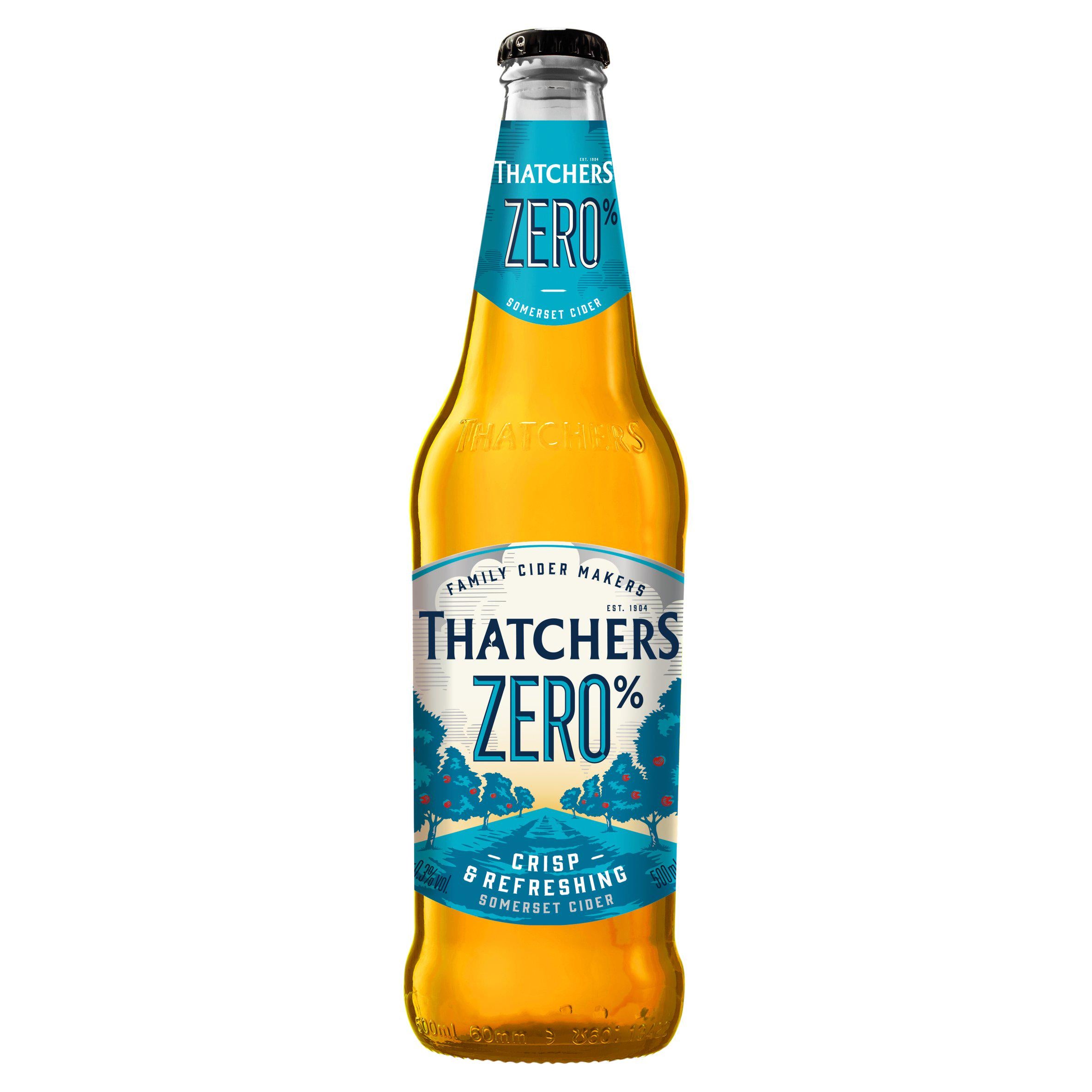 Thatchers Zero alcohol-free cider 500ml (British brand)