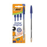 BIC Cristal blue ballpoint pens 4 pack - British product