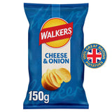 Walkers cheese & onion sharing crisps 150g (British brand)