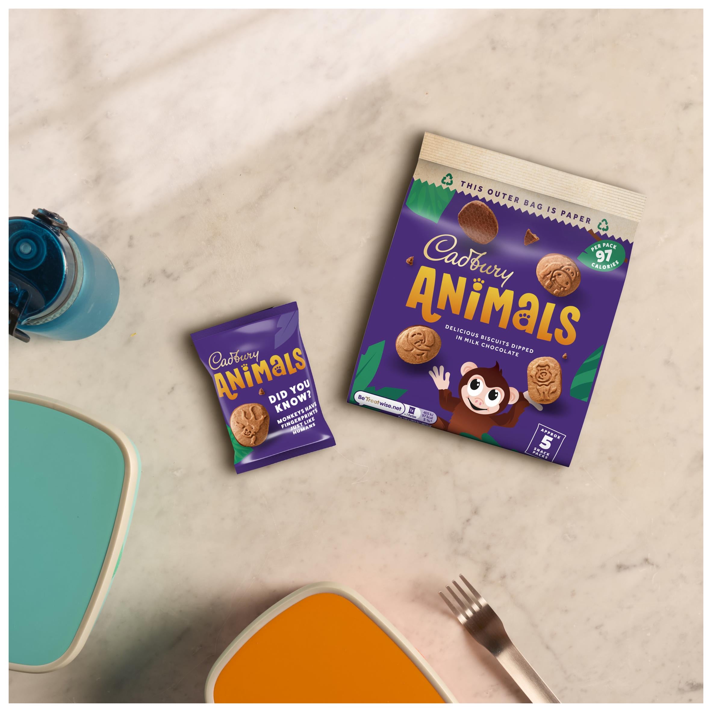 Cadbury Animals mini chocolate biscuit multipack 99g - British product