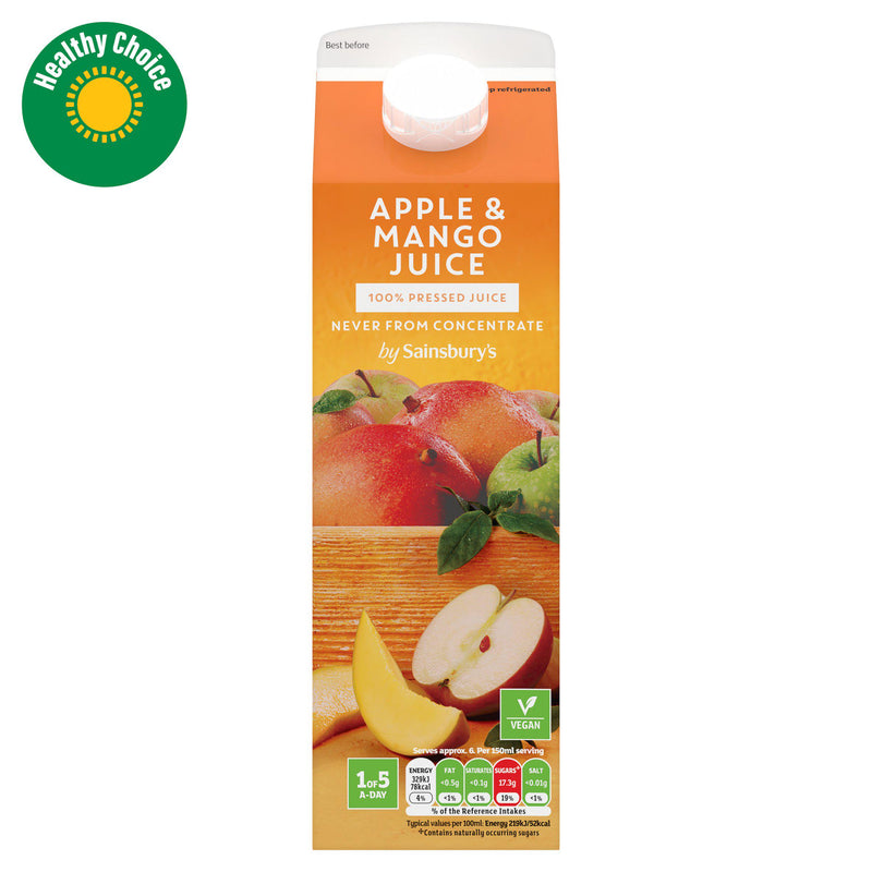 Sainsbury's apple and mango juice 1L, imported from the UK